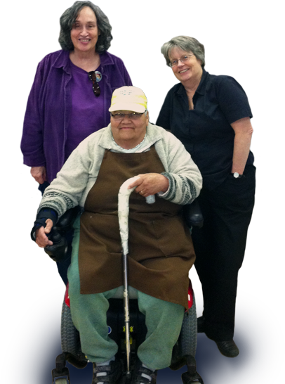 Photo of CIL Berkeley Staff with Maria.